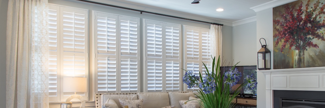 Polywood plantation shutters in Fort Myers living room