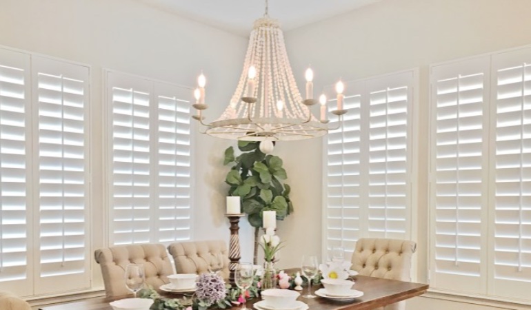 Polywood shutters in a Fort Myers dining room.
