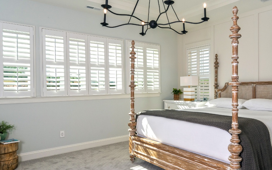 Shutters in a bedroom in Fort Myers