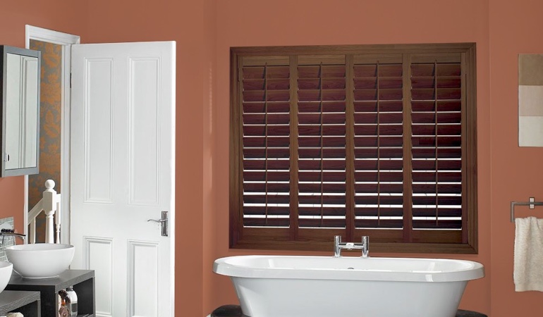 Put spare paint to proper use and give your rooms a fresh look. Plantation window treatments in a bathroom