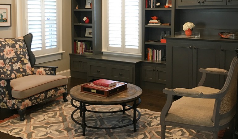 Give your living space a whole new look and feel by just rearranging your furniture. Sitting area with a desk and chair