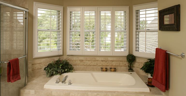 Polywood plantation shutters in Fort Myers bathrooms are a fantastic pair Plantation shutters in Fort Myers bathroom.