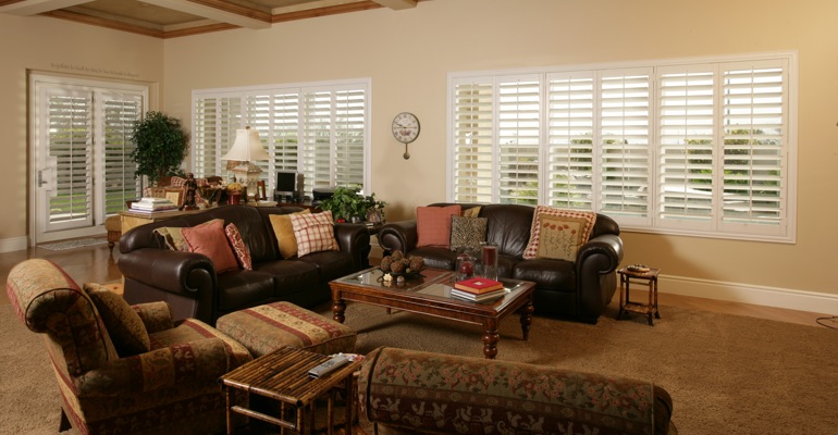 Shutters are able to let in as much light as you need. Fort Myers basement with french door shutters.